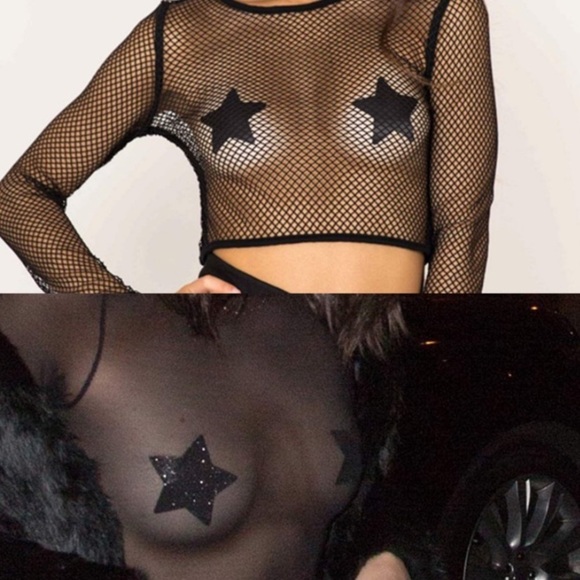 Holographic Mermaid Scale Star Breast Petal Pasties - Picture 2 of 4